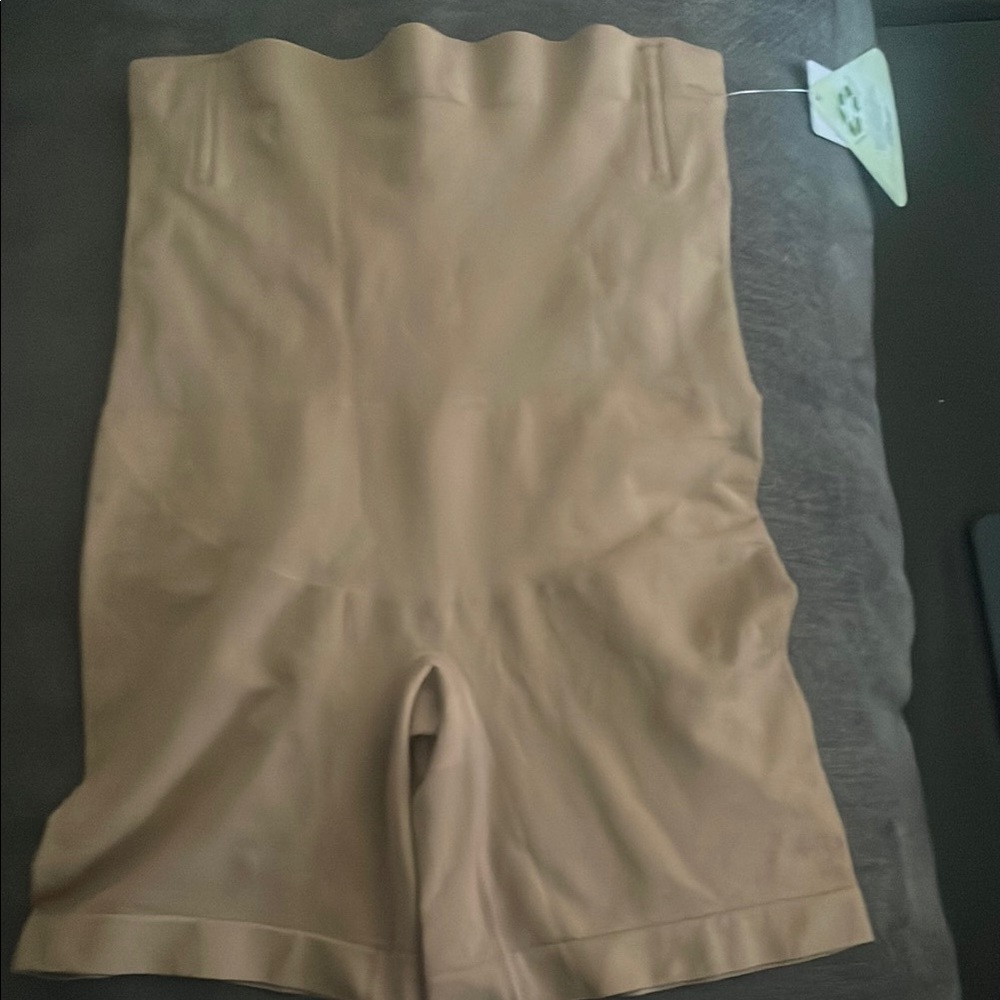 High-Waisted Shapewear Shorts in Tan
